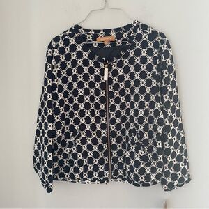 Ellen Tracy Graphic-Print Zip-Front Lightweight Jacket Size L